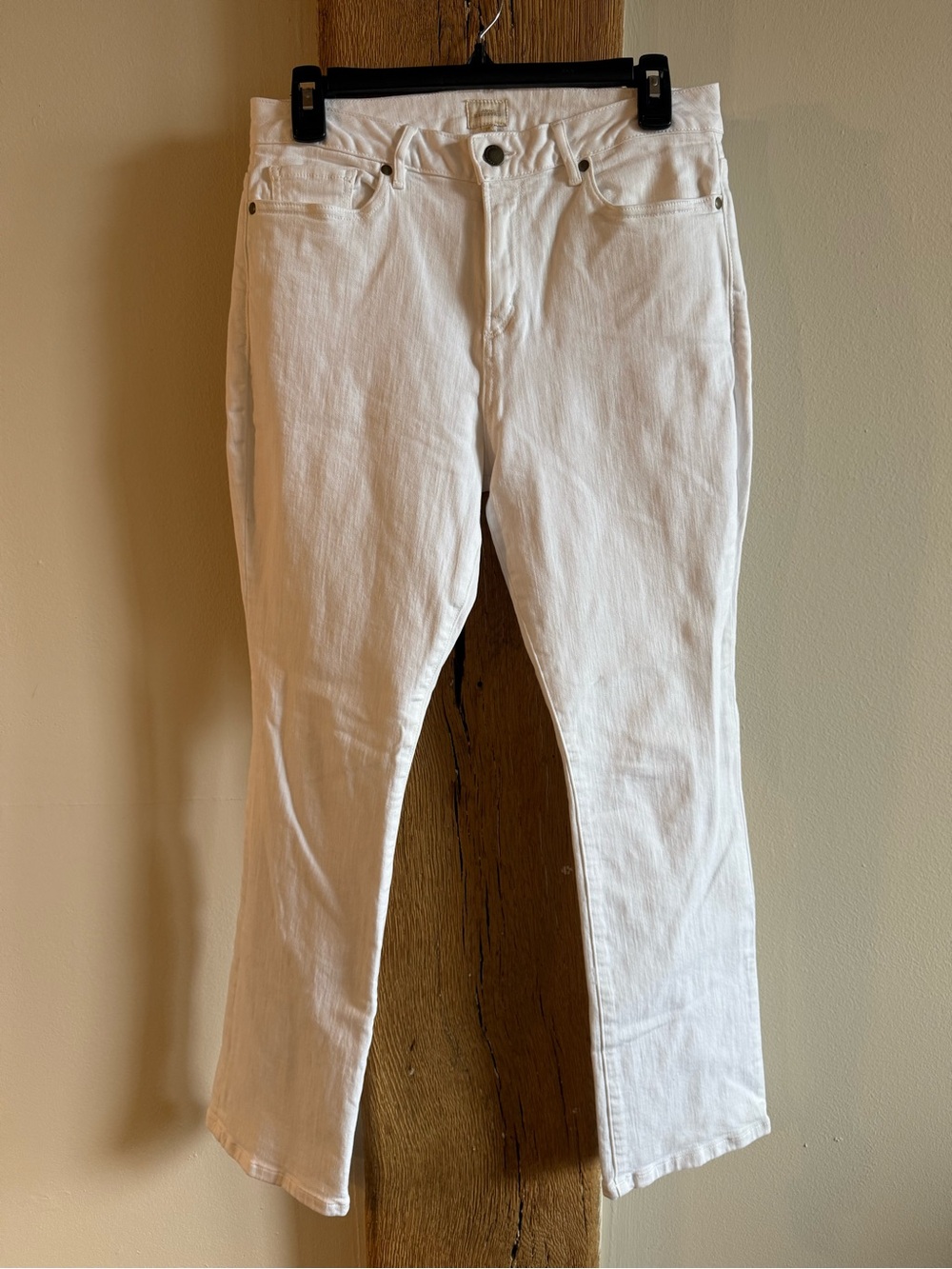 Ann Mashburn Straight Flare Leg White Jeans 29